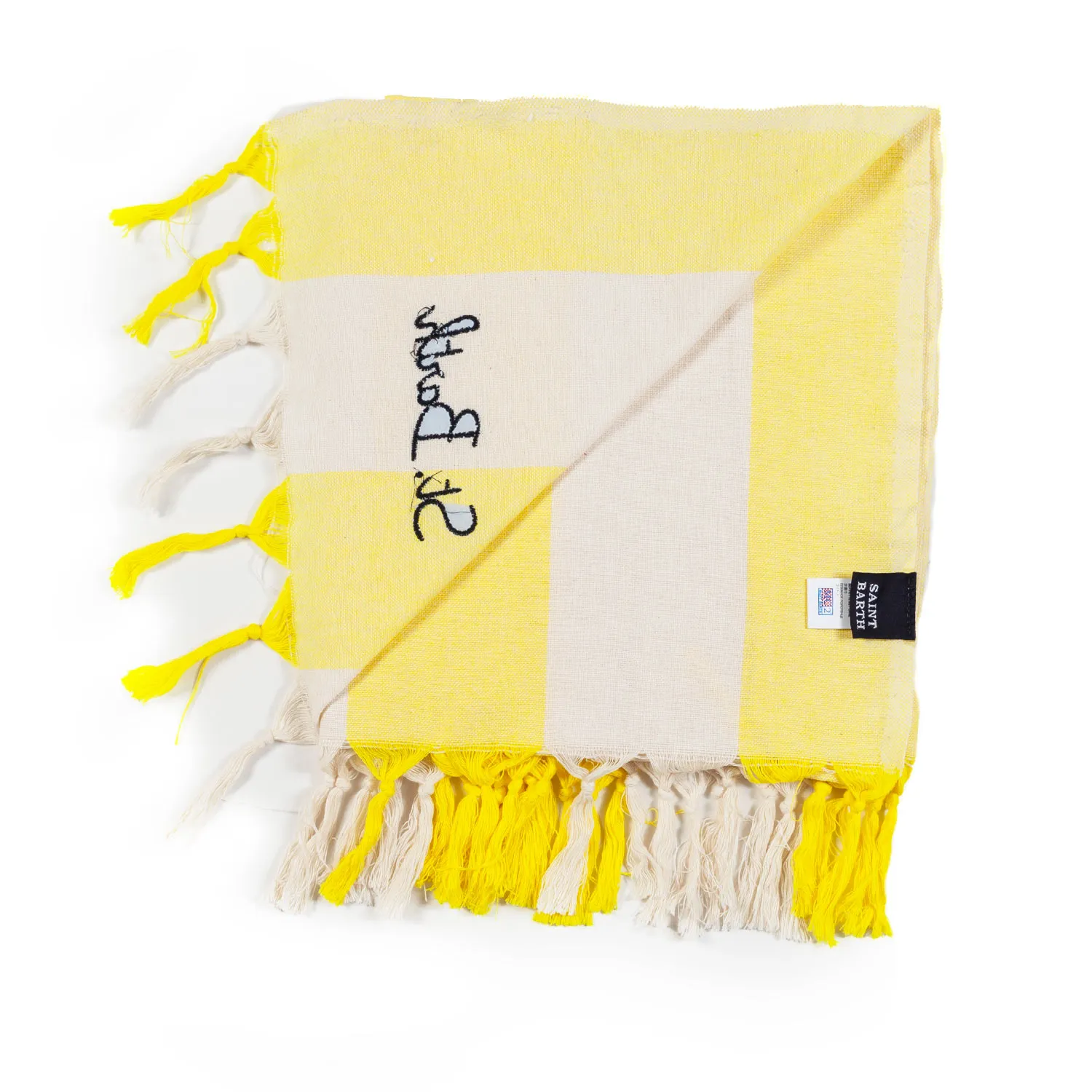 Telo Mare Fouta Bianco Panna E Giallo A Strisce